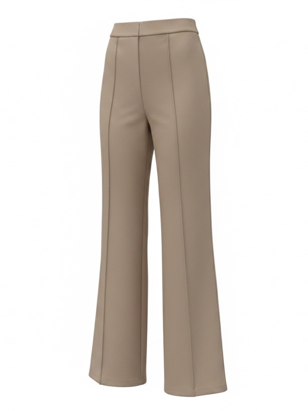 Fashion Nova Taupe Boot-Cut Trousers